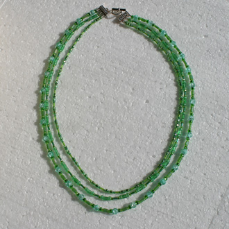 3 Strand Necklace Green