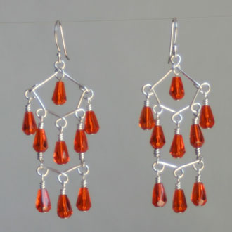 5 to 3 Orange Drops Earrings