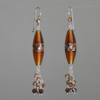 Big Topaz Silver Band with Drops