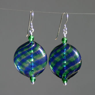 Blue/Green/Bronze Candy Earrings