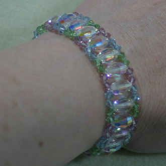 Color Change Crystal Bracelet in Fluorescent Light 