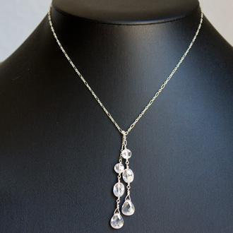 Cubic Zirconia Drop Wrap Necklace