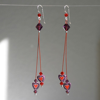 Dangling Hearts Earrings