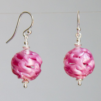 Drizled Hollow Pink Earrings