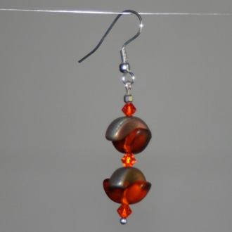 Frost Curve Orange Earrings