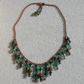 Green Crystal Copper Necklace