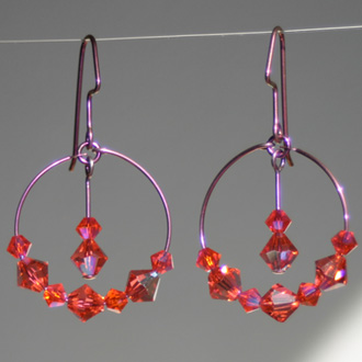 Pinky Orangy Hoops
