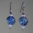 Blues and Bronze Swirls Earrings