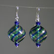 Blue/Green/Bronze Swirls Earrings