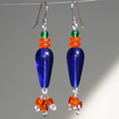 Cobalt Drops with Orange Dangles