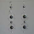 Frost Curve and Hematite Earrings
