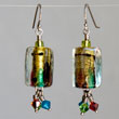 Multi-color Bricks with Dangles Earrings