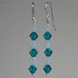Opal and Blue Zircon Bicone Earrings