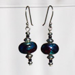 Red Blue Teal Cushion Earrings