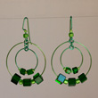Rings of Emerald Cubes Earrings