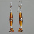 Small Topaz with Silver Band Earrings