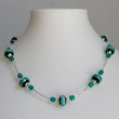 Teal Cushion with Silver Band Necklace