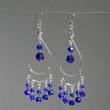 Tiered Raindrop Blue Rounds Earrings