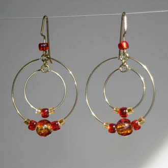 Yellow Rings with Red Beads